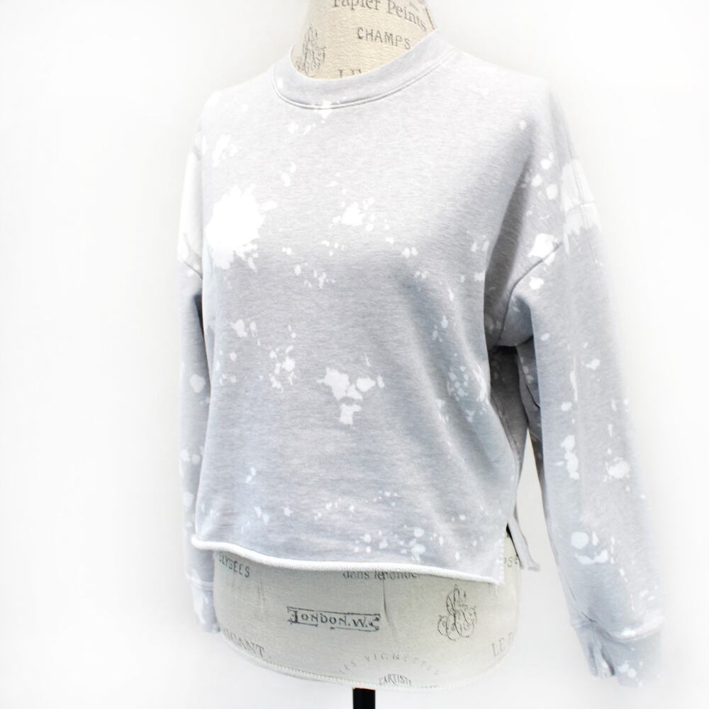 Frame Garay Crop Sweatshirt Pullover Women Abstract Print Activewear XS